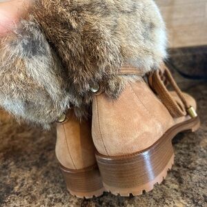 Alexandre Birman Brown Fur-Trimmed Winter Boots